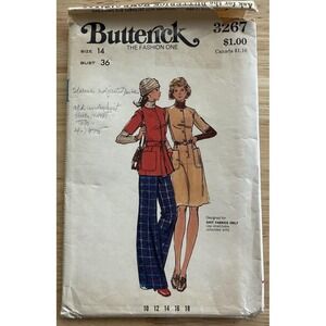 Butterick Pattern 3267 Misses' Dress, Tunic & Pants Size 14 Bust 36 Cut Complete